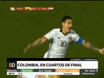 Colombia le ganó a Paraguay y es el primer clasificado a cuartos
