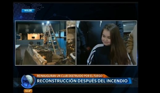 Wilde: reinauguran un club destruido en un incendio