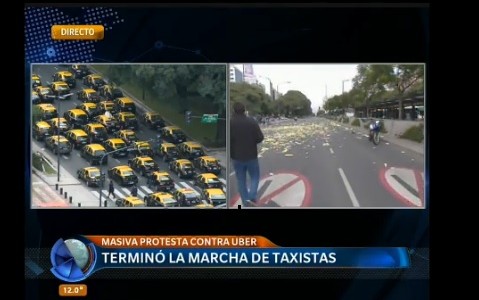 Taxistas vuelven a cortar el tránsito en protesta por Uber: "Están matando nuestra actividad"