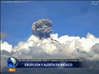 Erupción y alerta en México