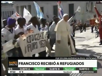 La invitación del papa Francisco a un grupo de refugiados