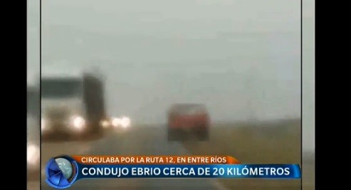Condujo ebrio unos 20 kilómetros en la ruta 12