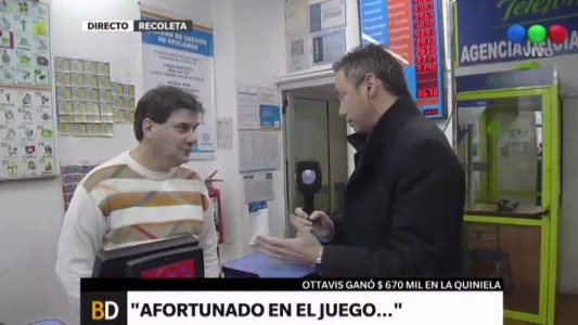 Agenciero que vendió el número ganador a Ottavis: "Jugó 6 mil pesos"