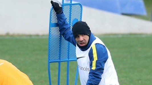 Tévez con todas las ganas: fue el primero en llegar al entrenamiento