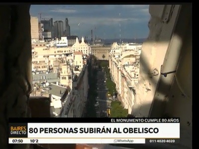 Subirán al obelisco 80 vecinos para celebrar sus 80 años