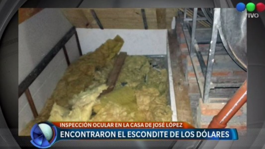 Encontaron el escondite de los dólares de José López
