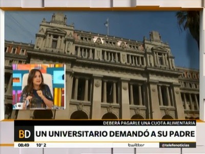 Un universitario demandó a su padre por alimentos