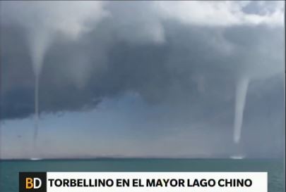 Trombas marinas aparecen en lago de China
