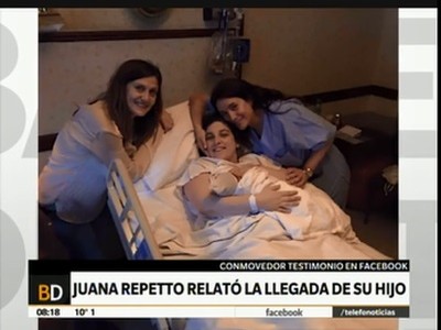 Juana Repetto relató la llegada de su hijo