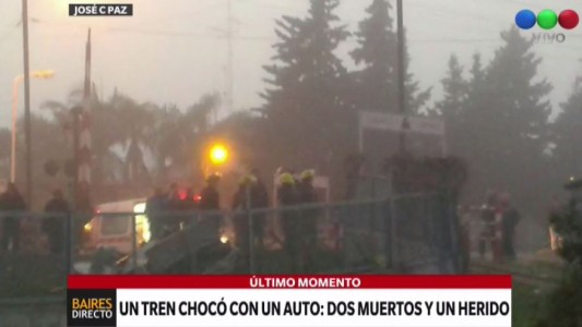 Auto arrollado por un tren en José C. Paz: dos muertos y un herido