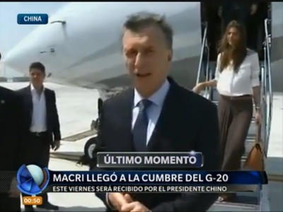 Macri llegó a China donde participará de la cumbre del G 20