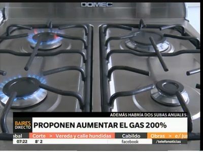 El gobierno propondrá un aumento del gas del 200 por ciento