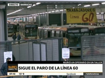 Cuarto día de paro de la línea 60 por la muerte de un mecánico