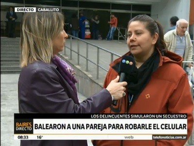 Balearon a una pareja luego de robarles un celular