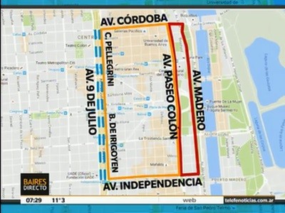 Los cortes de hoy en la ciudad de Buenos Aires