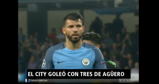 El City goleó con tres de Agüero