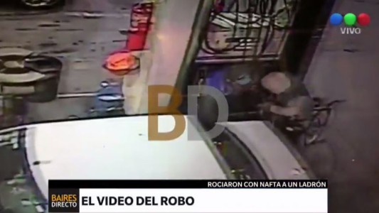 La Plata: el video del ataque al playero que roció con nafta al delincuente