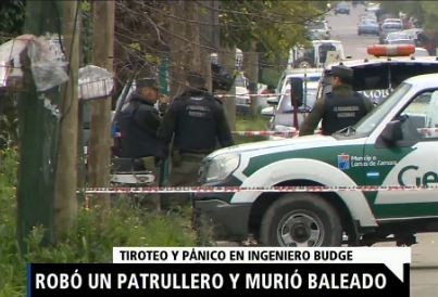 Robó un patrullero y murió baleado