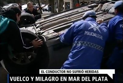Vuelco y milagro en Mar del Plata
