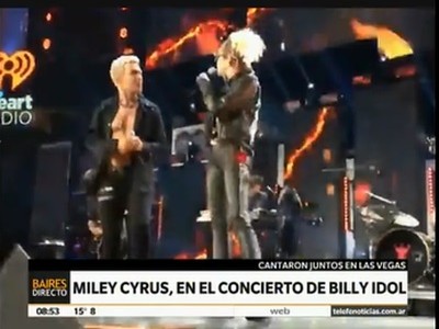 Miley Cyrus, en el concierto de Billy Idol