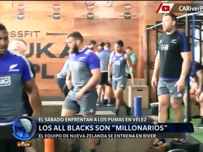 El entrenamiento de los All Blacks en River