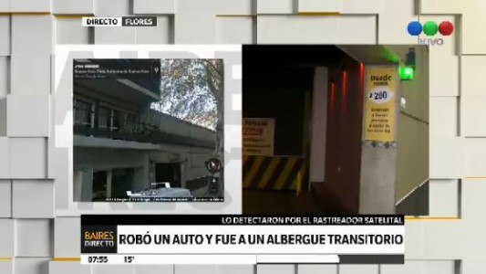Robó un auto y se fue a un albergue transitorio