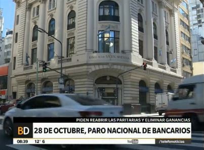 28 de octubre, paro nacional bancario