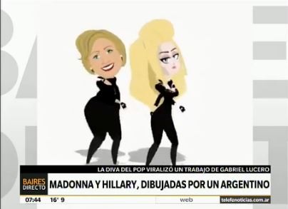 Madonna y Hillary, dibujadas por un argentino