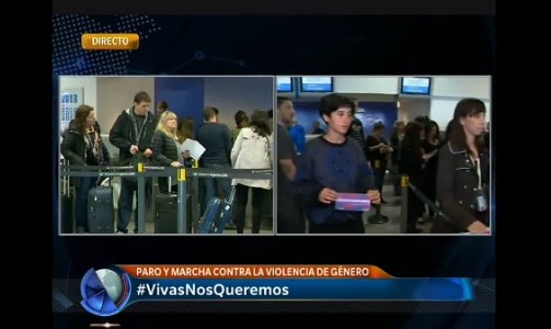 Reclamo de mujeres en Aeroparque