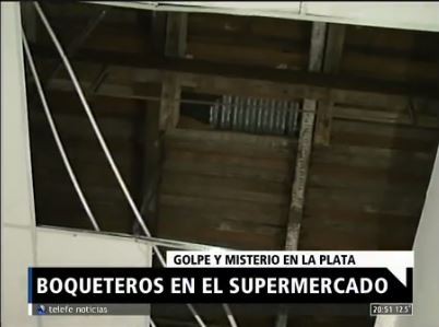Boqueteros entraron por los techos en un supermercado