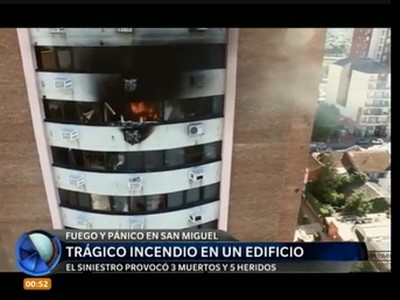 Trágico incendio en un edificio de San Miguel