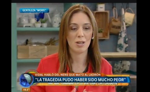 Vidal se mostró "conmovida" por el caso del chico de 13 años que mató a un ladrón