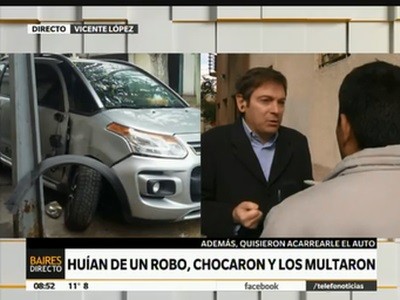 Querían roberles, huyen, chocan y encima los multaron