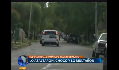 Chocó contra una parada de colectivos tras un asalto y lo multaron