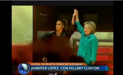 Jennifer López, junto a Hillary Clinton