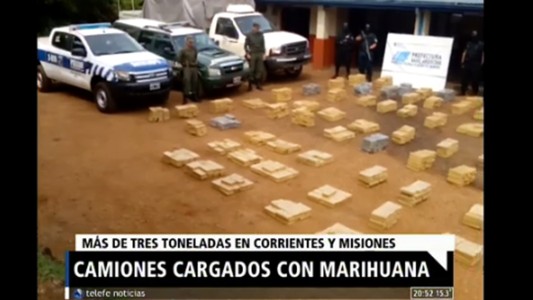 Camiones cargados con marihuana