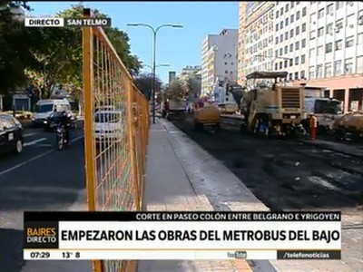 Empezaron las obras del metrobus del bajo porteño