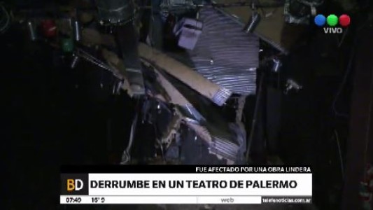 Una pared de una obra en construcción se derrumbó y destrozó una sala de teatro en Palermo