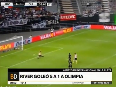 River goleó 5 a 1 a Olimpia de Paraguay