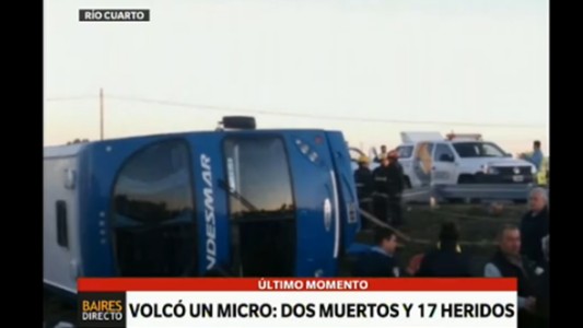 Volcó un micro en Córdoba: dos muertos y 17 heridos