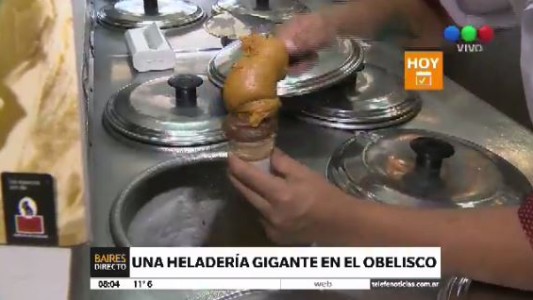 Heladería gigante en el Obelisco a beneficio del Hospital Garrahan