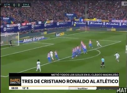 Con tres goles de Cristiano Ronaldo, Real Madrid le ganó al Atlético