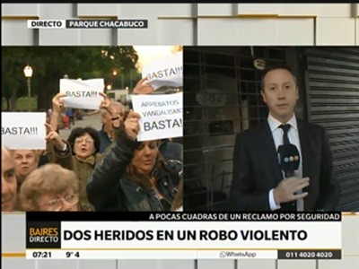 Dos heridos en un robo violento a pocas cuadras de una protesta por seguridad