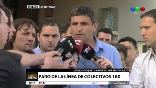 Para la línea 180 por violento asalto a chofer