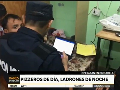 Pizzeros de día, ladrones de noche
