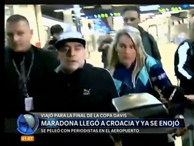 Maradona llegó a Croacia y se enojó con periodistas argentinos