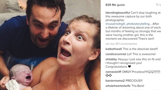 Foto viral: la cara de la madre al enterarse el sexo de su hijo recién nacido