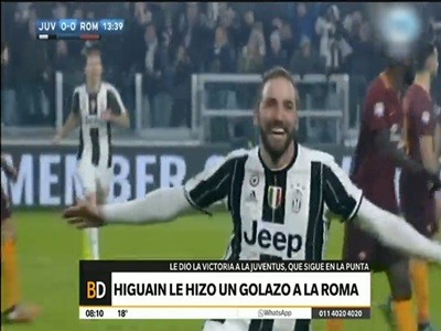 Golazo de Higuaín para el triunfo de Juventus