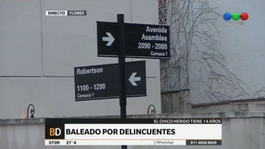 Motochorros balearon a un chico en Flores y se encuentra grave