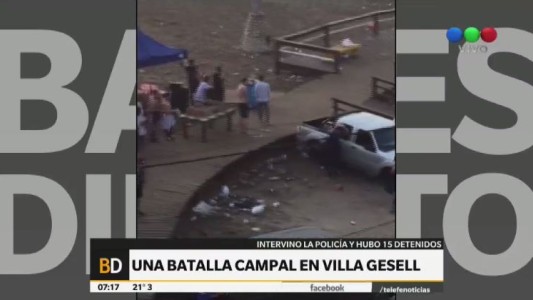 Una fiesta en Villa Gesell terminó en batalla campal